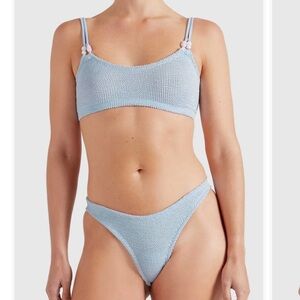 Hunza G Cassie Beaded Two-Piece Swimsuit